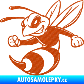 Samolepka Rozzuřená vosa 006 levá 3D karbon oranžový