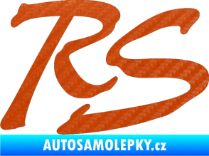Samolepka RS nápis 002 3D karbon oranžový