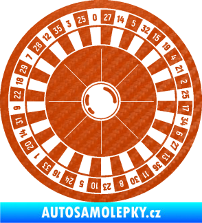 Samolepka Ruleta kolo 001 3D karbon oranžový