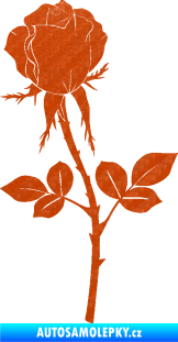 Samolepka Růže 003 levá 3D karbon oranžový