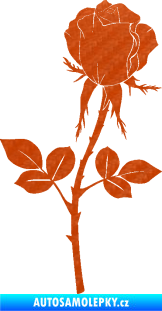 Samolepka Růže 003 pravá 3D karbon oranžový