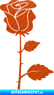 Samolepka Růže 007 pravá 3D karbon oranžový