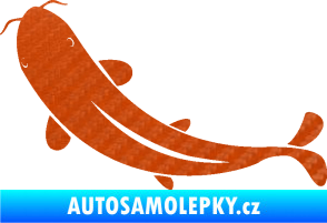Samolepka Ryba 001 levá 3D karbon oranžový
