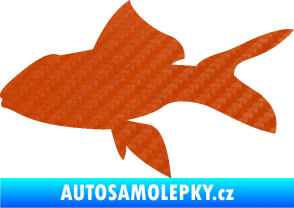 Samolepka Ryba 002 levá 3D karbon oranžový