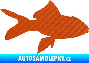 Samolepka Ryba 002 pravá 3D karbon oranžový