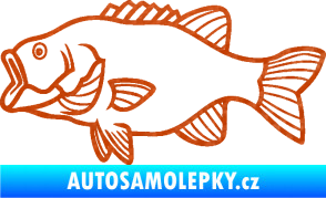 Samolepka Ryba 015 levá 3D karbon oranžový