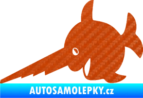 Samolepka Ryba 023 piloun levá 3D karbon oranžový