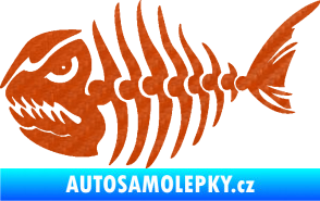 Samolepka Ryba kostra 004 levá 3D karbon oranžový