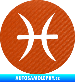 Samolepka Ryby 001 - horoskop 3D karbon oranžový