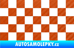 Samolepka Šachovnice 001 3D karbon oranžový
