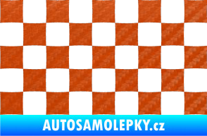 Samolepka Šachovnice 002 3D karbon oranžový