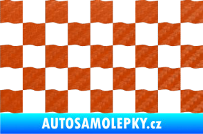 Samolepka Šachovnice 003 3D karbon oranžový