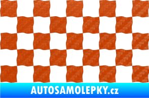 Samolepka Šachovnice 004 3D karbon oranžový