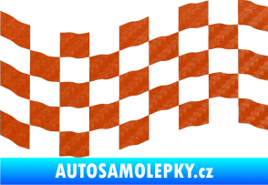 Samolepka Šachovnice 007 3D karbon oranžový