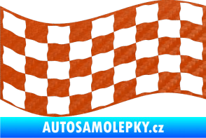 Samolepka Šachovnice 012 3D karbon oranžový