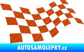 Samolepka Šachovnice 013 3D karbon oranžový
