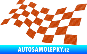 Samolepka Šachovnice 014 3D karbon oranžový