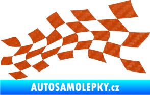 Samolepka Šachovnice 020 3D karbon oranžový
