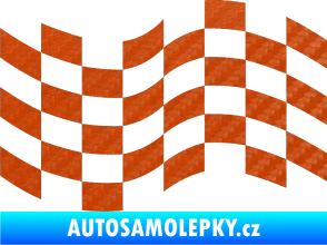 Samolepka Šachovnice 022 3D karbon oranžový