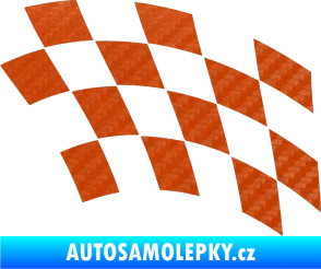 Samolepka Šachovnice 038 3D karbon oranžový
