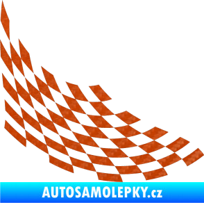 Samolepka Šachovnice 040 3D karbon oranžový
