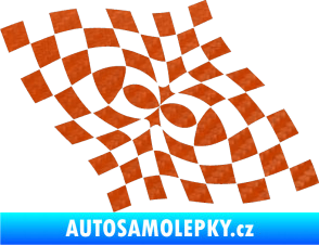 Samolepka Šachovnice 044 3D karbon oranžový