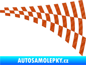 Samolepka Šachovnice 047 3D karbon oranžový