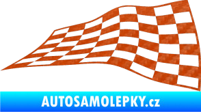 Samolepka Šachovnice 049 3D karbon oranžový