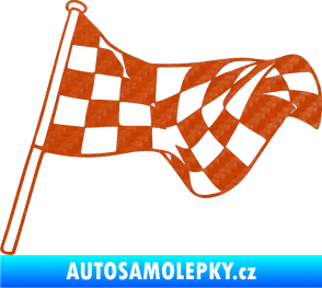 Samolepka Šachovnice 053 3D karbon oranžový