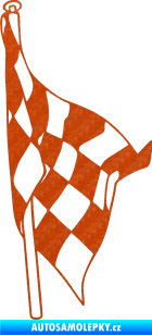Samolepka Šachovnice 059 3D karbon oranžový