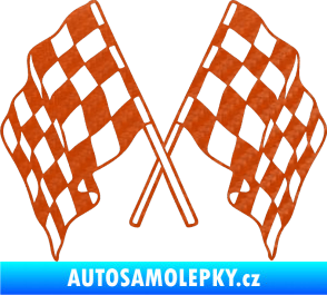 Samolepka Šachovnice 062 3D karbon oranžový