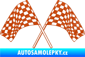 Samolepka Šachovnice 064 3D karbon oranžový