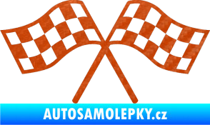 Samolepka Šachovnice 065 3D karbon oranžový