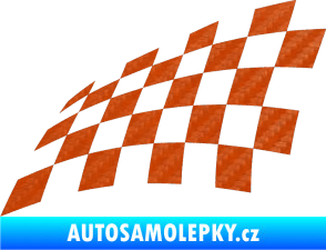 Samolepka Šachovnice 077 3D karbon oranžový