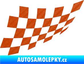 Samolepka Šachovnice 080 3D karbon oranžový