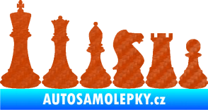 Samolepka Šachy 001 levá 3D karbon oranžový