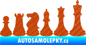 Samolepka Šachy 001 pravá 3D karbon oranžový