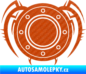 Samolepka Samolepka na víčko od nádrže 001 3D karbon oranžový