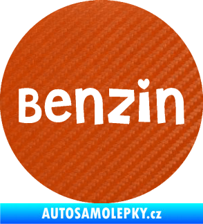 Samolepka Samolepka na víčko od nádrže 008 benzín 3D karbon oranžový