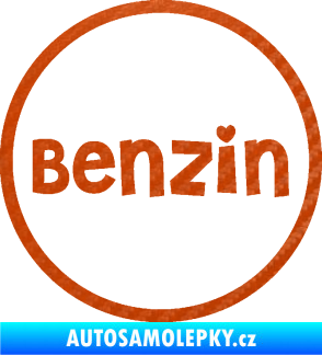 Samolepka Samolepka na víčko od nádrže 009 benzín 3D karbon oranžový
