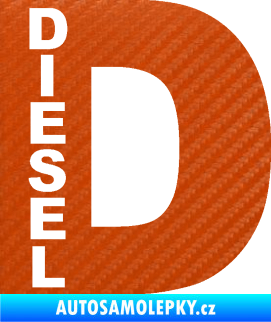 Samolepka Samolepka na víčko od nádrže 010 diesel 3D karbon oranžový
