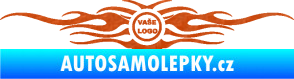 Samolepka Samolepka na zadní sklo plameny se znakem 3D karbon oranžový