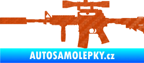 Samolepka Samopal 006 levá 3D karbon oranžový