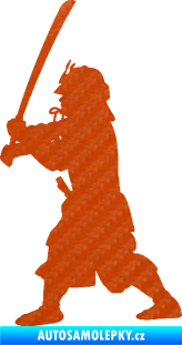 Samolepka Samuraj 001 levá 3D karbon oranžový