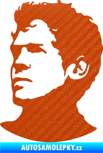 Samolepka Sebastian Vettel silueta levá 3D karbon oranžový