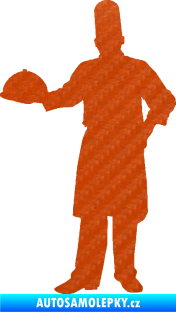 Samolepka Šéfkuchař 001 levá 3D karbon oranžový
