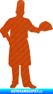 Samolepka Šéfkuchař 001 pravá 3D karbon oranžový