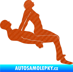 Samolepka Sexy siluety 003 3D karbon oranžový