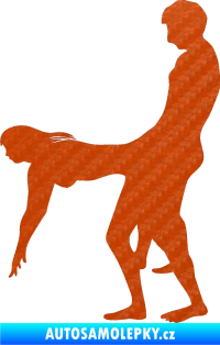 Samolepka Sexy siluety 012 3D karbon oranžový