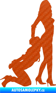 Samolepka Sexy siluety 017 3D karbon oranžový